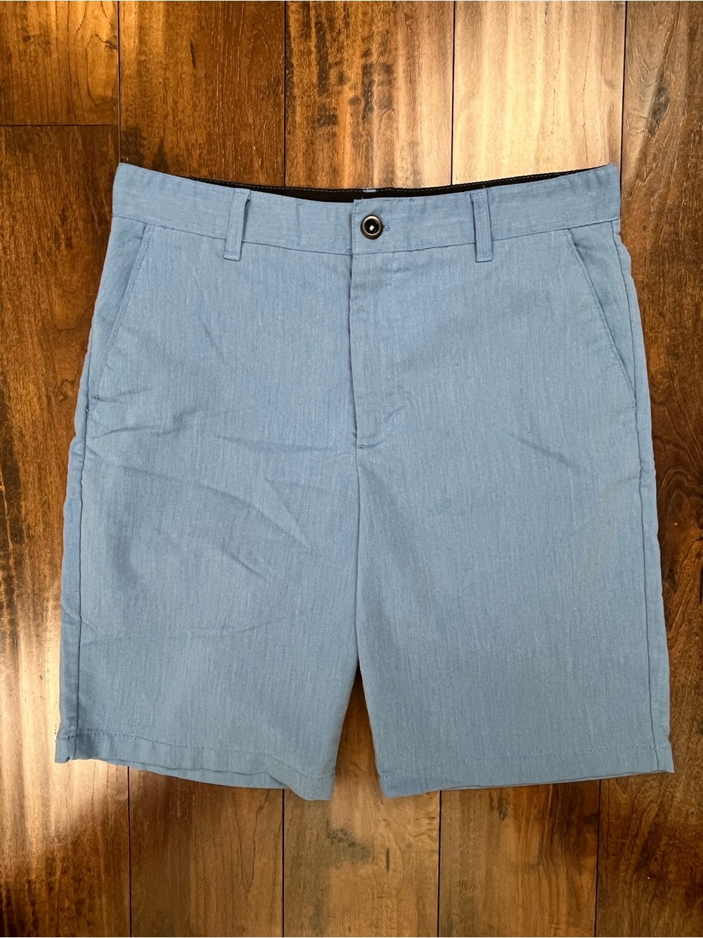 FADED GLORY Men’s Golf Shorts Light Blue Flat Front EUC 21.5” long Size 32